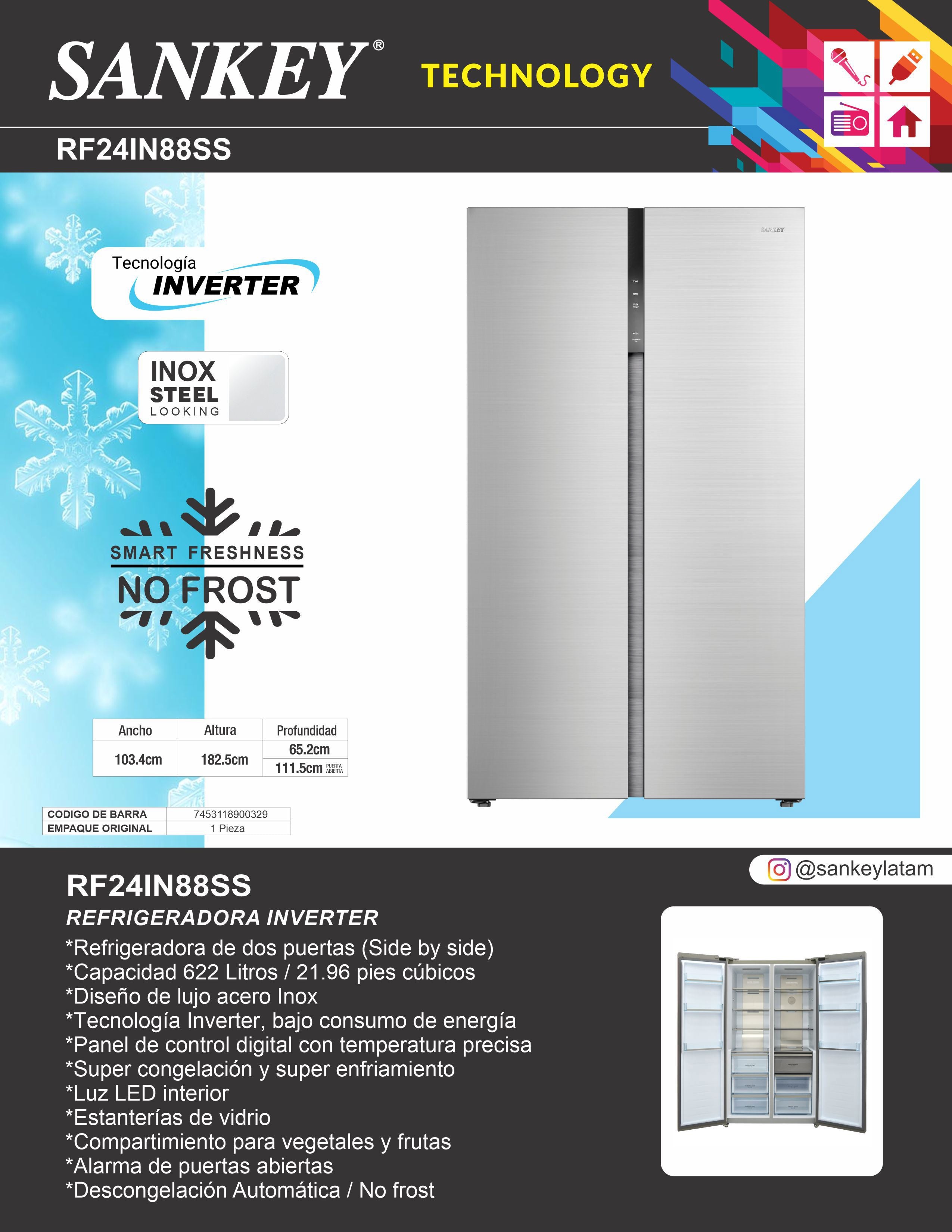Refrigeradora RF-24IN88SS Sankey