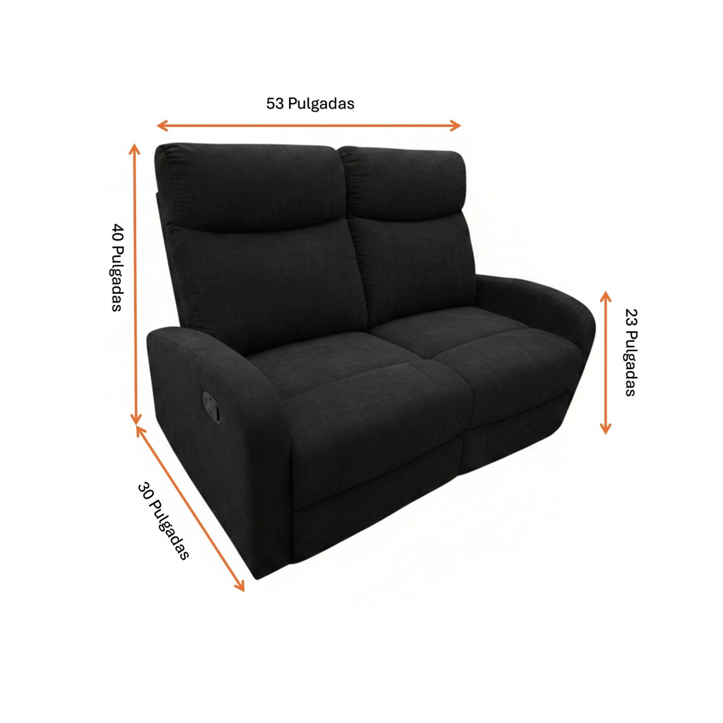 Juego de Sala Reclinable 6PTS 3+2+1 Nocecentro Negro