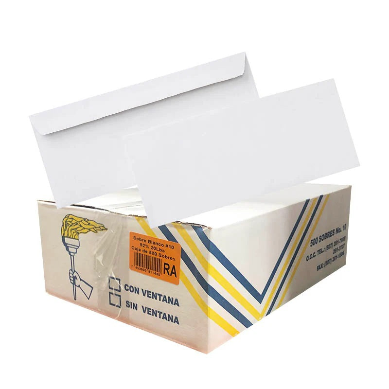 Sobre Blanco #10 ( Caja = 500 Sobres )