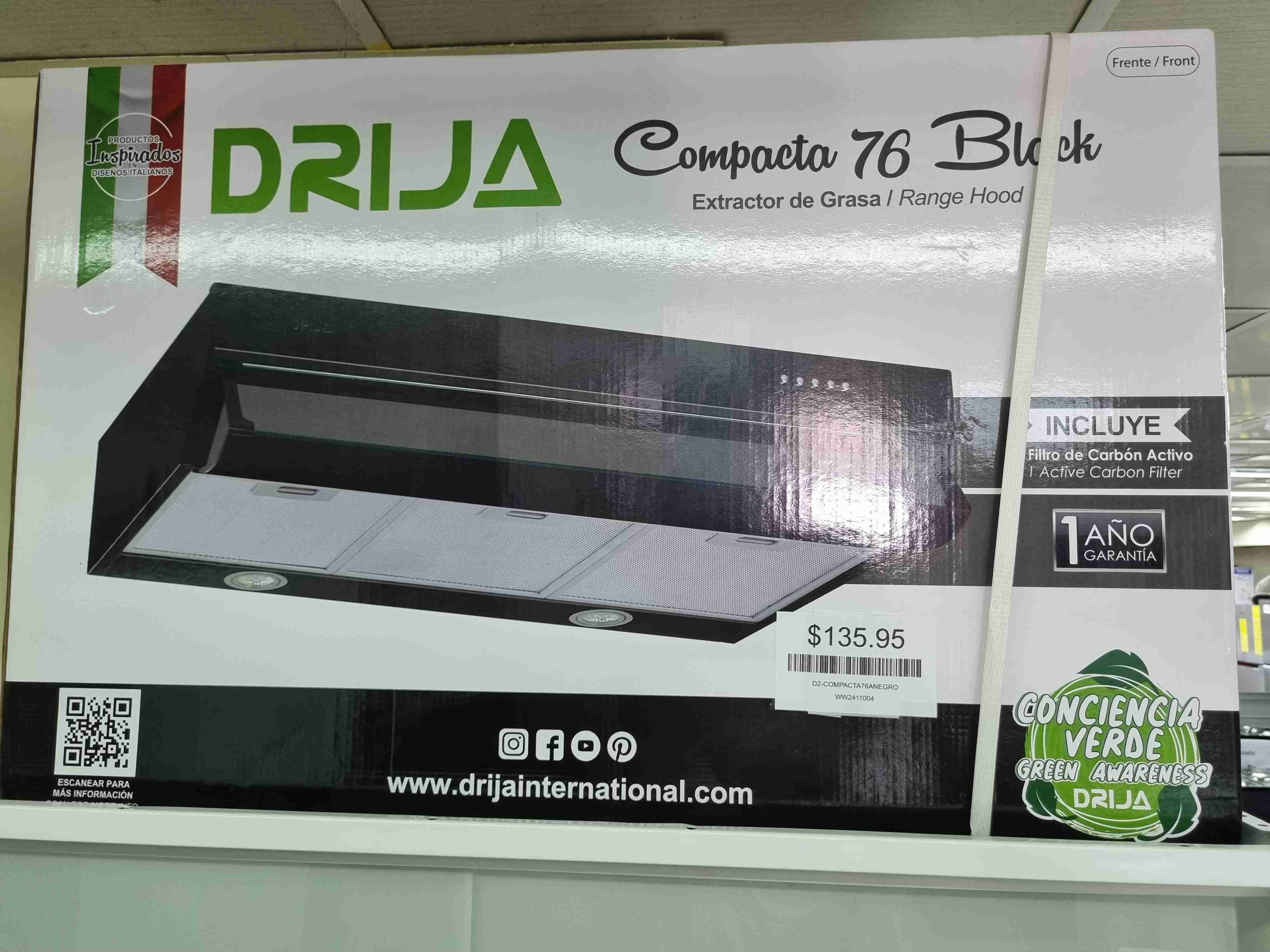 Extractor de Grasa 76CM Compacta 76 Drija Negro