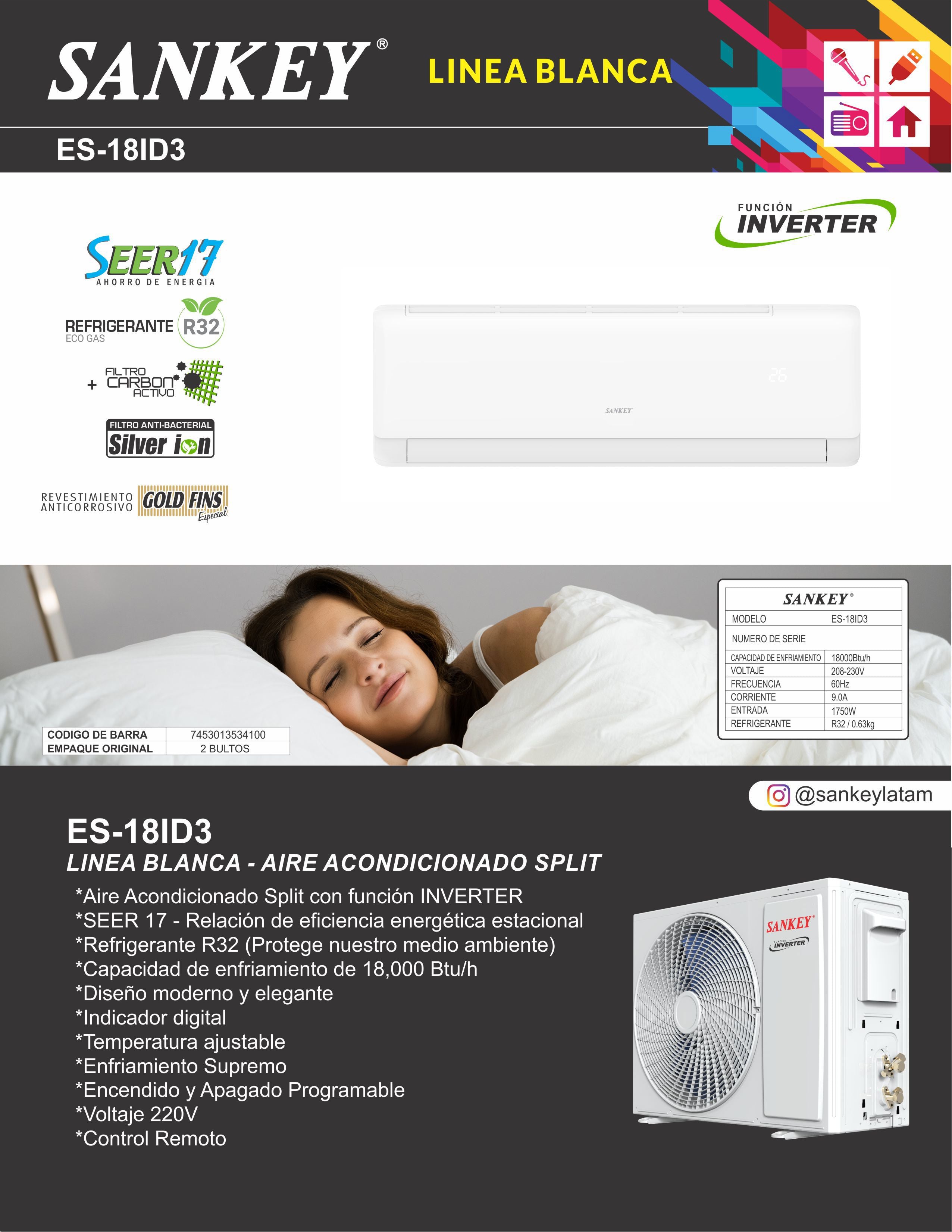 Aire Split 18K Inverter 220V ES-18ID3 Sankey