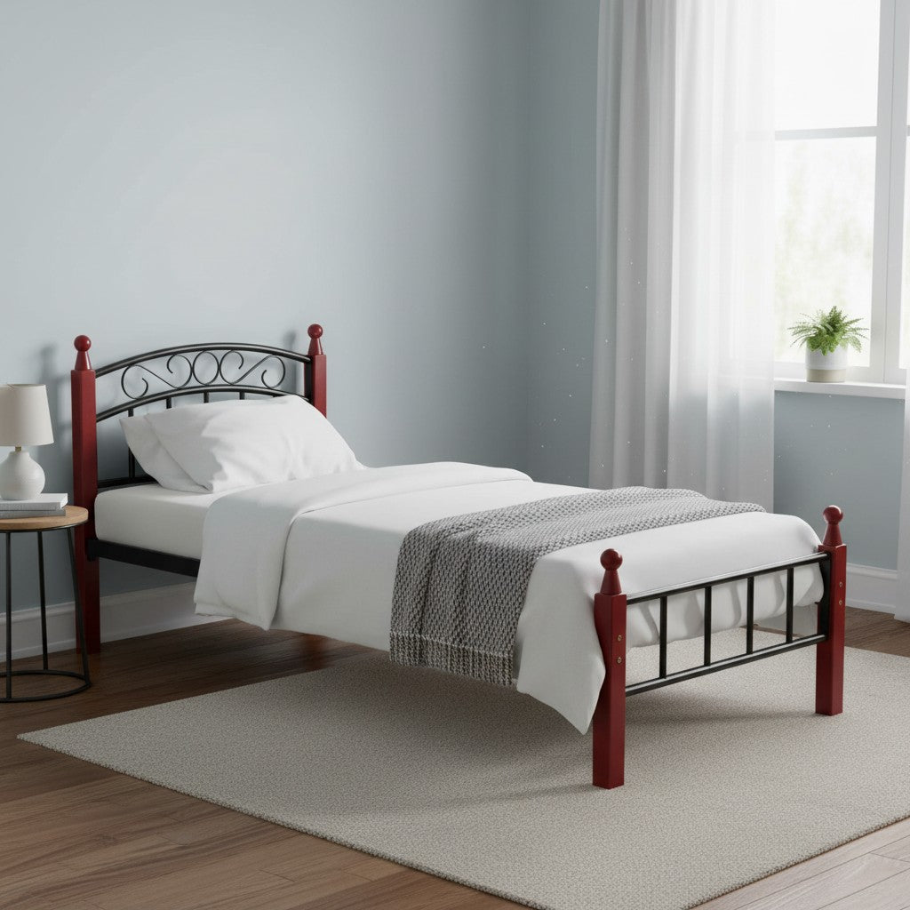CAMA-01TWIN DC-8630 / 1407 Metal con Madera