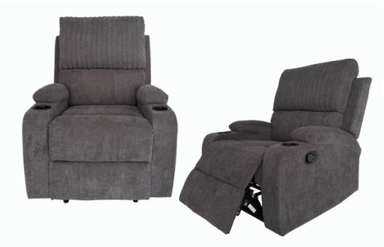Sillon Reclinable Vegas VEGAS-FAB-GRY Gris Tela