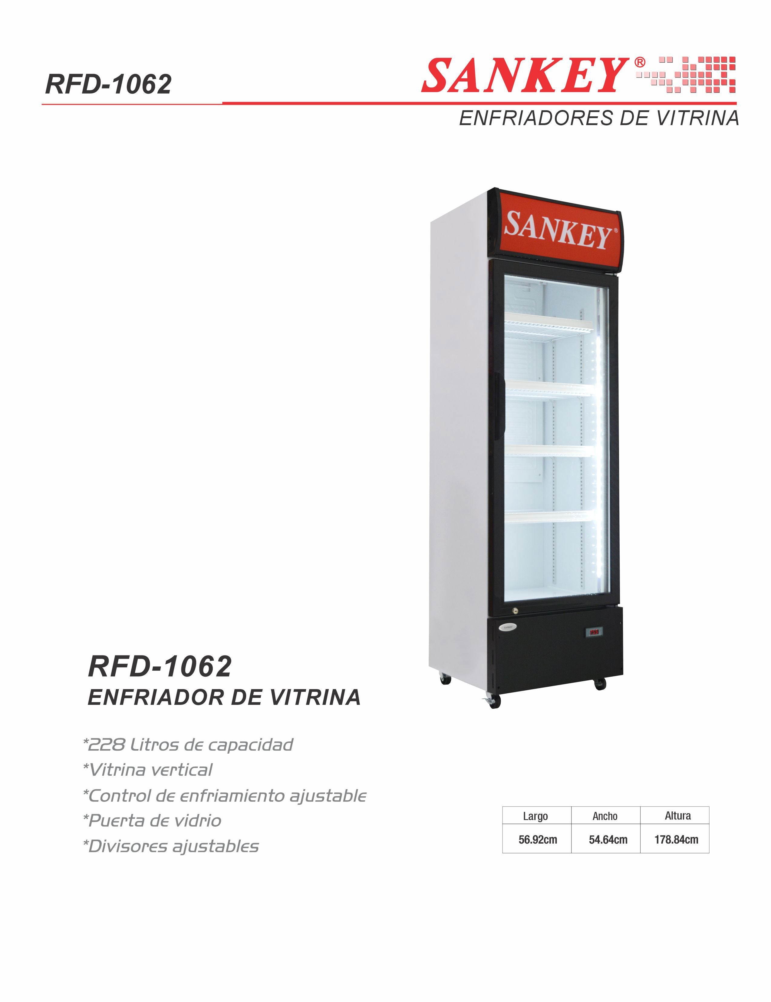 Enfriador Vertical Vitrina RFD-1062 Sankey