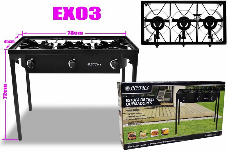 Estufa Industrial 3 Quemadores CA-EX03 LOTUS
