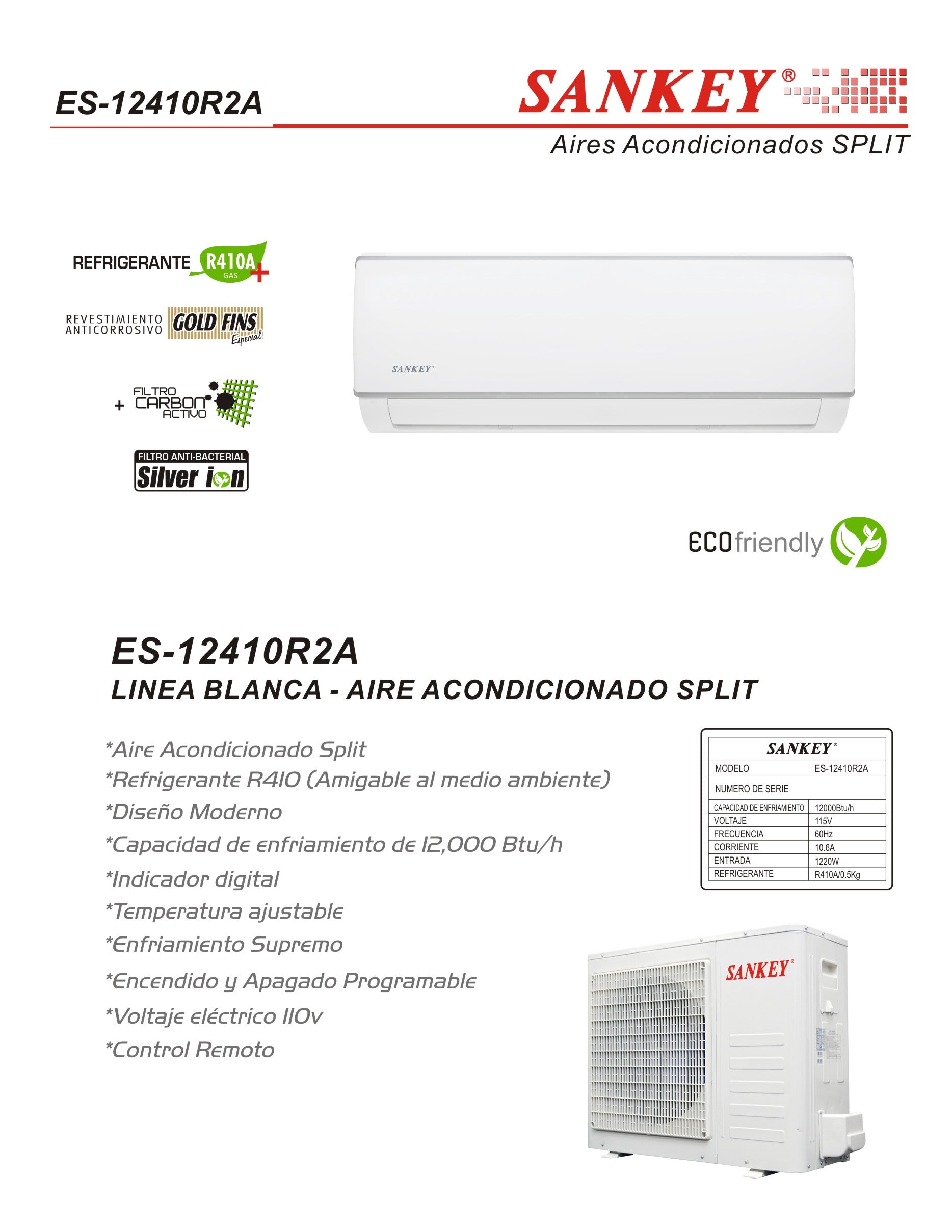 Aire Split 12K R410 110V ES-12410R2A Sankey