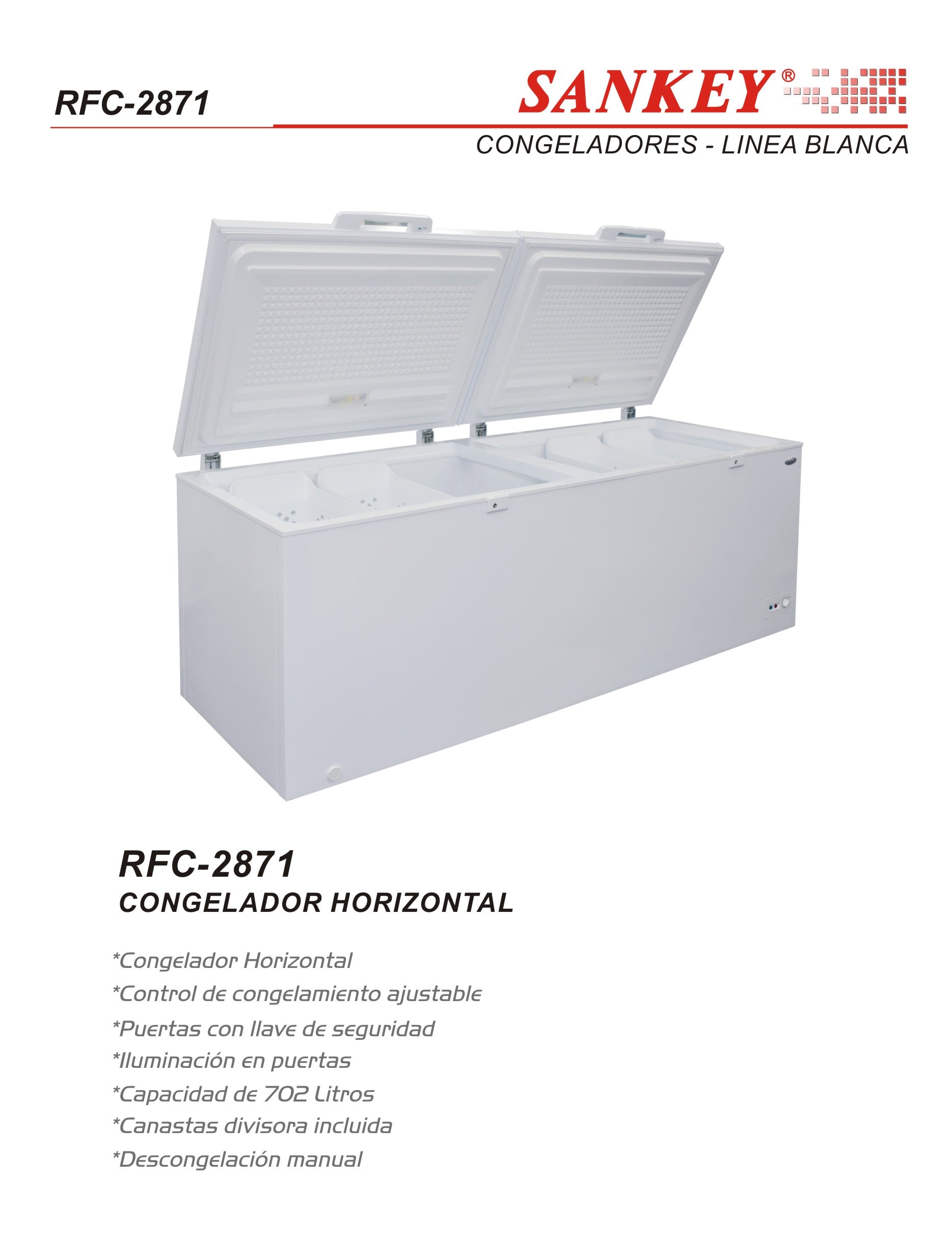Congelador Baul RFC-2871 V2 Sankey